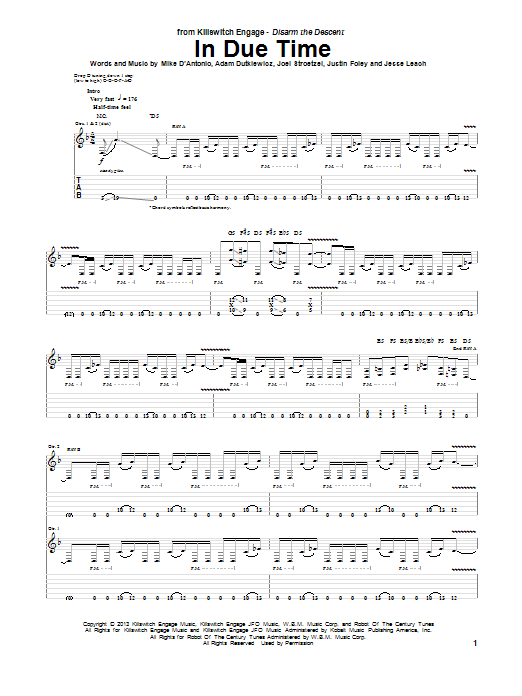 Download Killswitch Engage In Due Time Sheet Music