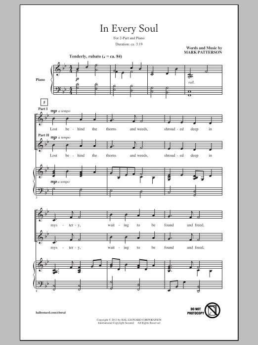 Download Mark Patterson In Every Soul Sheet Music