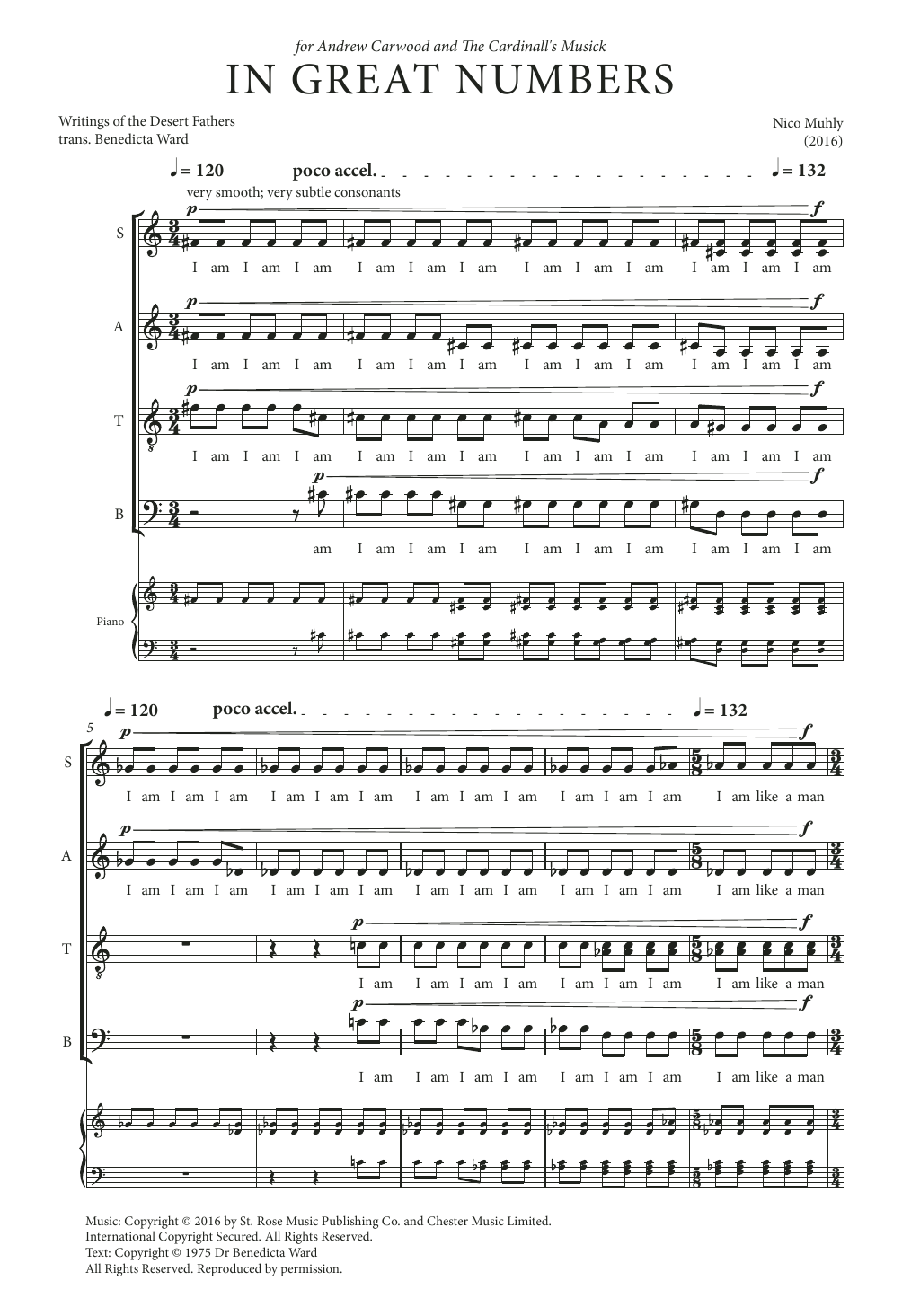 Download Nico Muhly In Great Numbers Sheet Music
