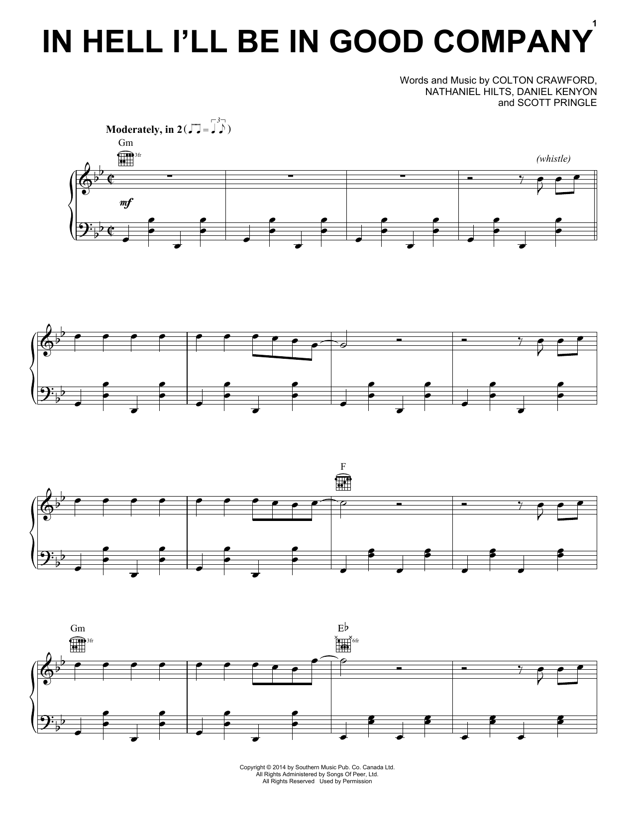 Download The Dead South In Hell I'll Be In Good Company Sheet Music