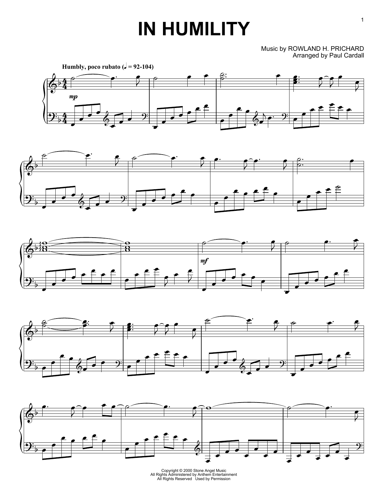 Download Rowland H. Prichard In Humility (arr. Paul Cardall) Sheet Music