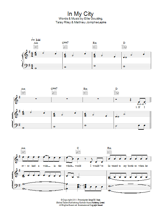Download Ellie Goulding In My City Sheet Music