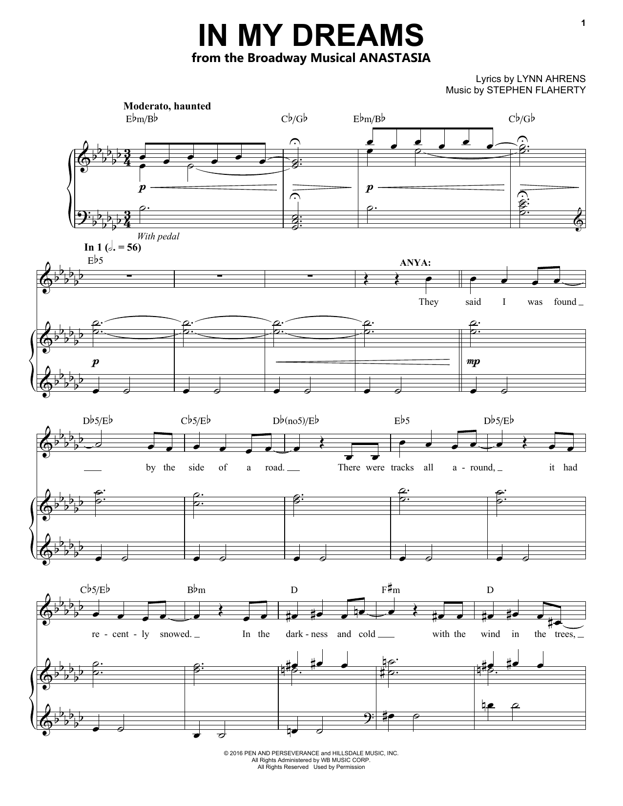 Download Stephen Flaherty In My Dreams (from Anastasia) Sheet Music