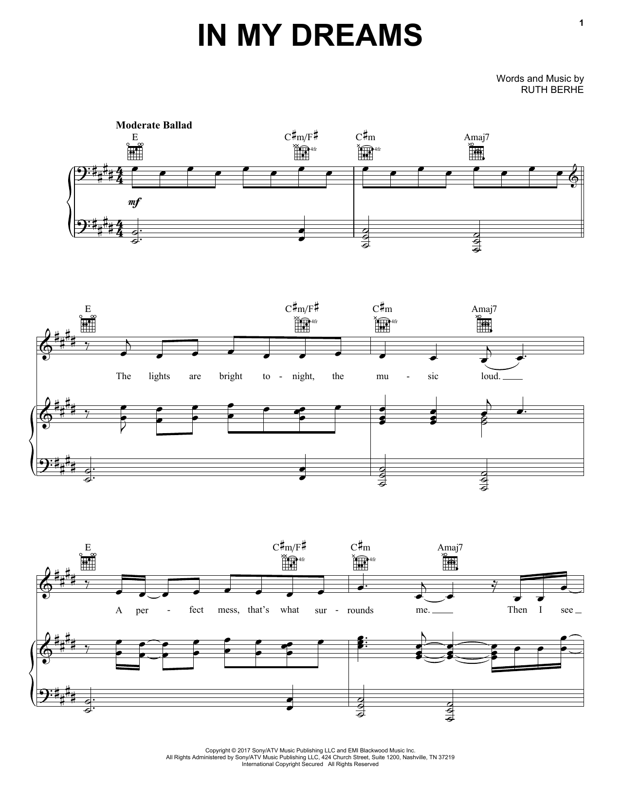 Download Ruth B In My Dreams Sheet Music