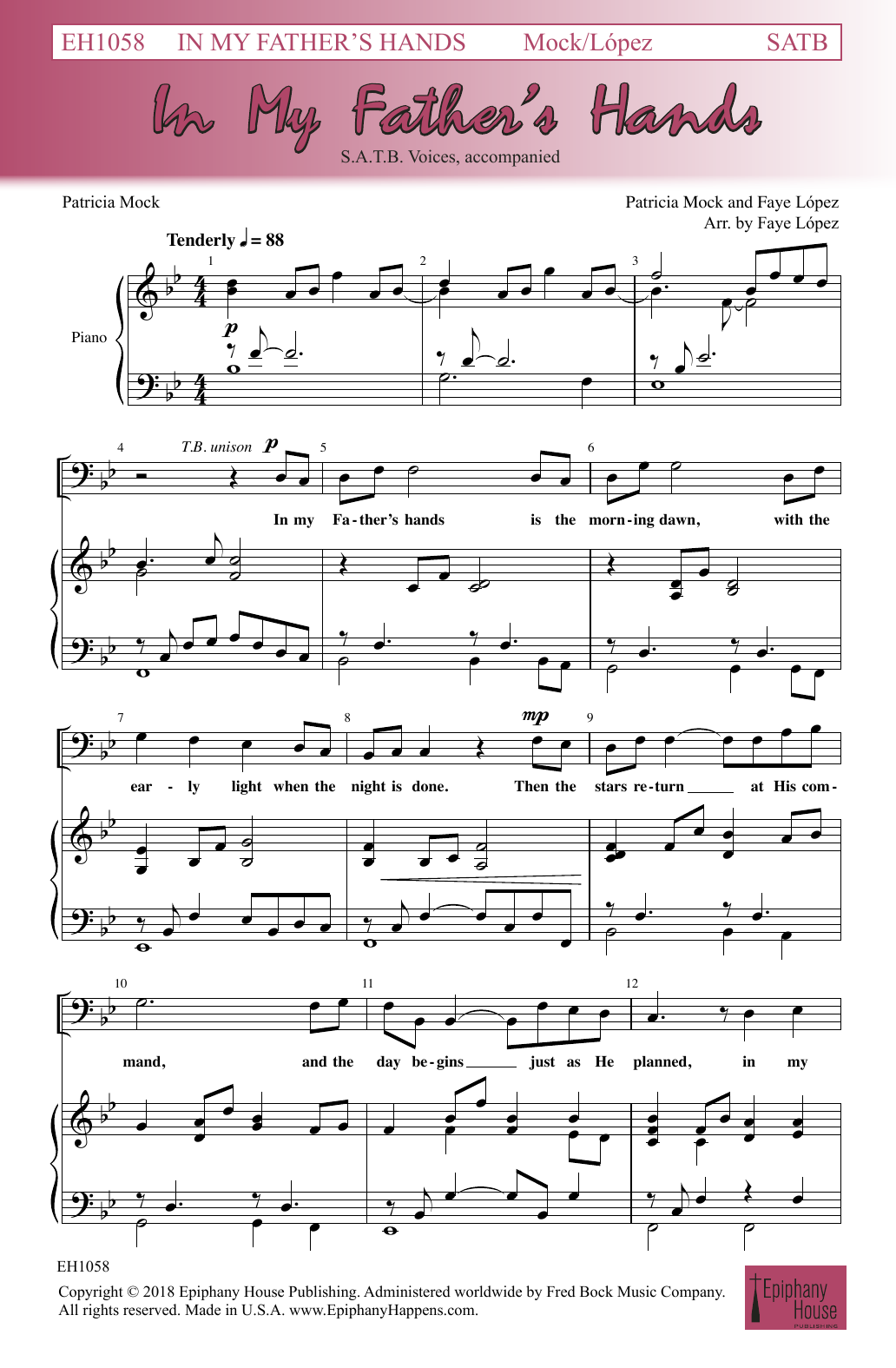 Download Patricia Mock & Faye Lopez In My Father's Hands (arr. Faye Lopez) Sheet Music