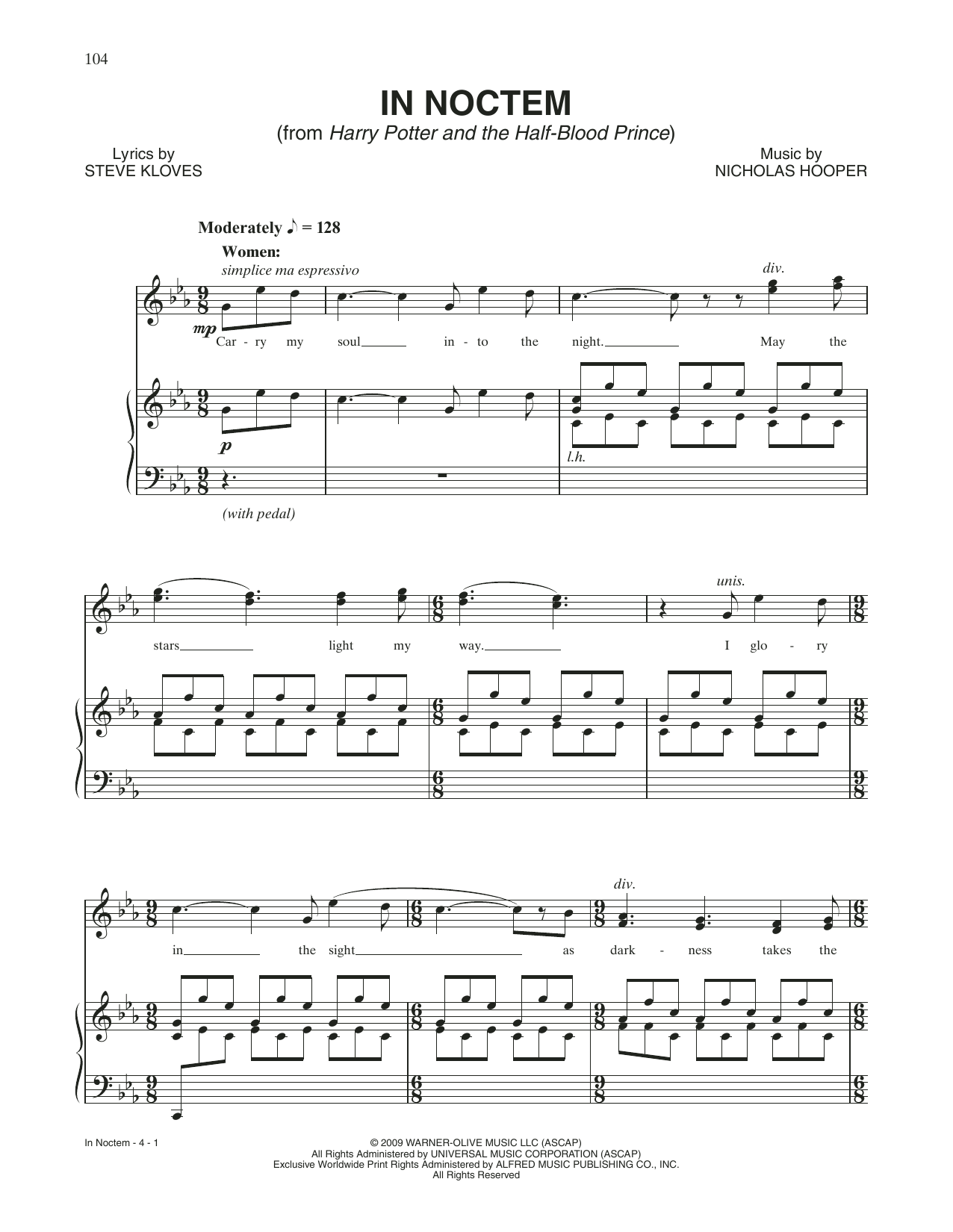 Download Nicholas Hooper In Noctem (from Harry Potter And The Ha Sheet Music