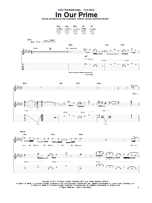 Download The Black Keys In Our Prime Sheet Music