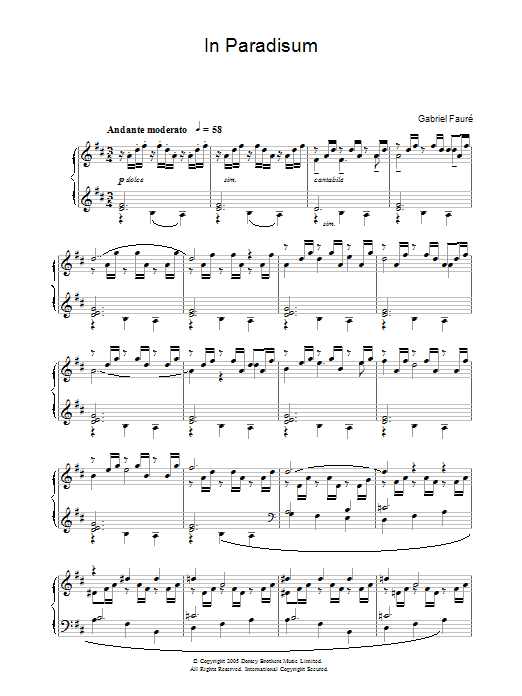 Download Gabriel Fauré In Paradisum (from Requiem) Sheet Music