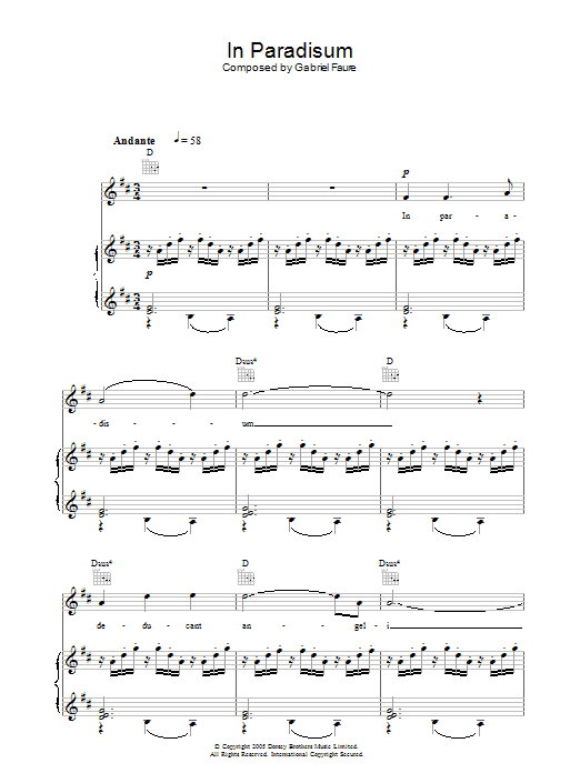 Download The Choirboys In Paradisum (from Requiem) Sheet Music
