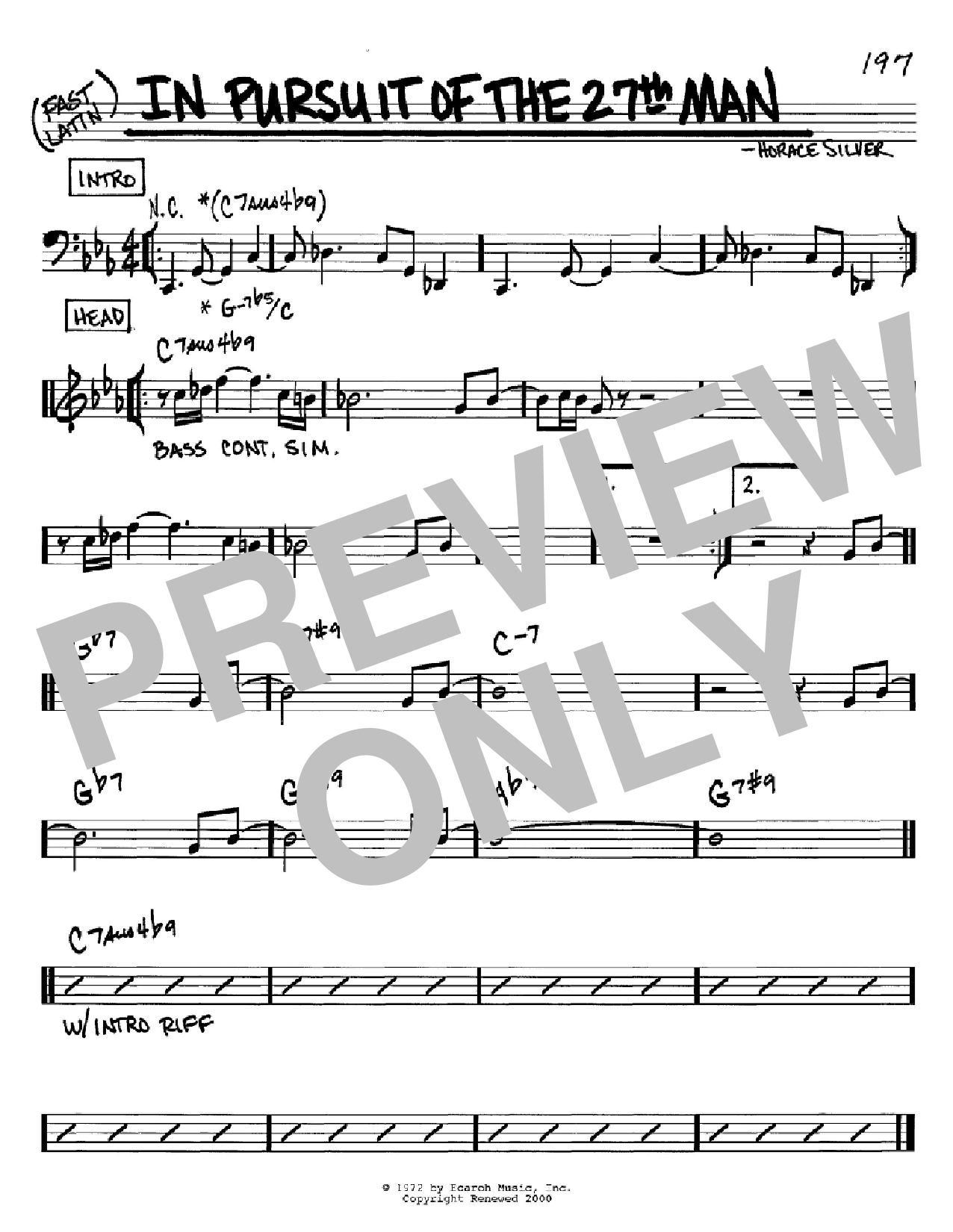 Download Horace Silver In Pursuit Of The 27th Man Sheet Music