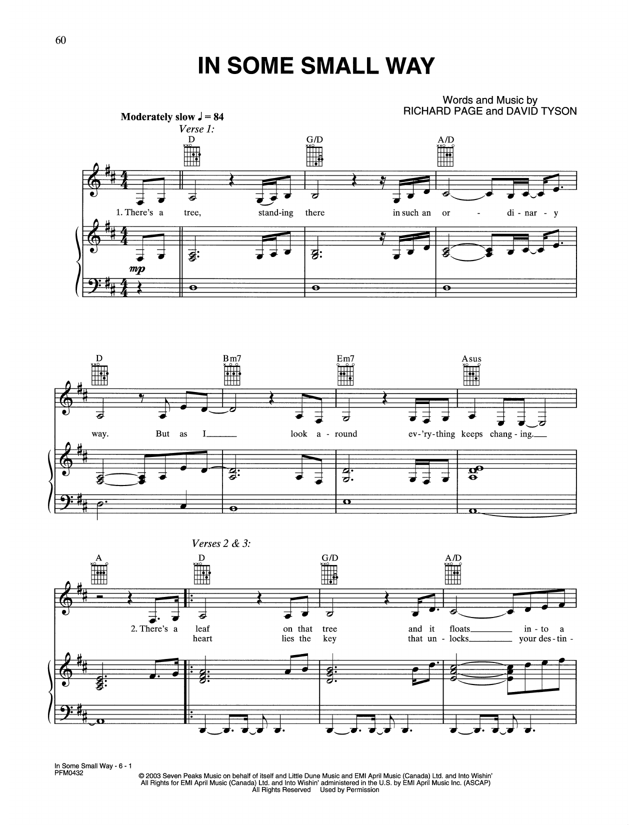 Download Celine Dion In Some Small Way Sheet Music
