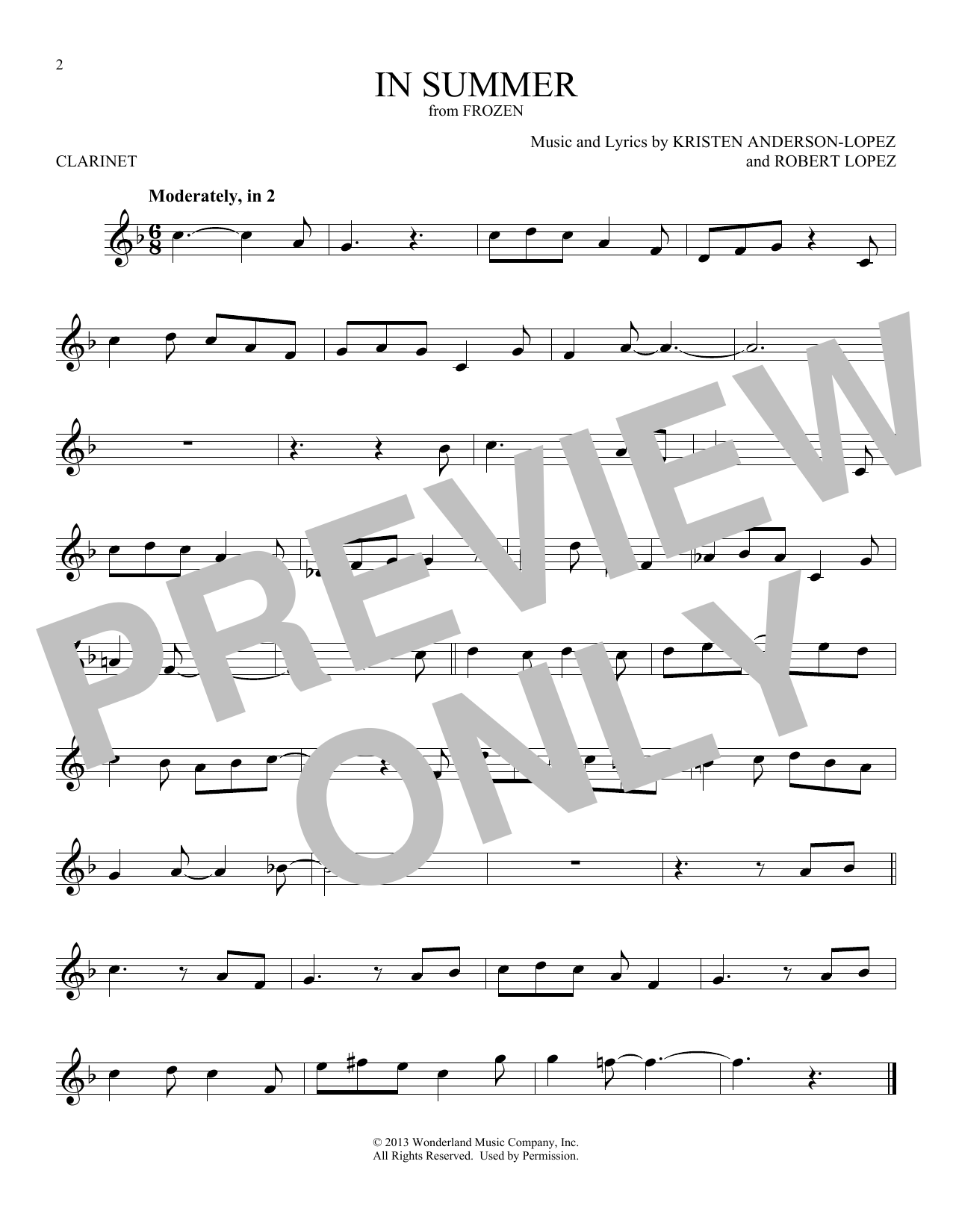 Download Josh Gad In Summer (from Disney's Frozen) Sheet Music