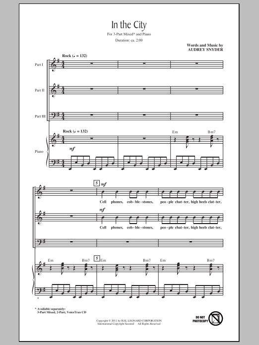Download Audrey Snyder In The City Sheet Music