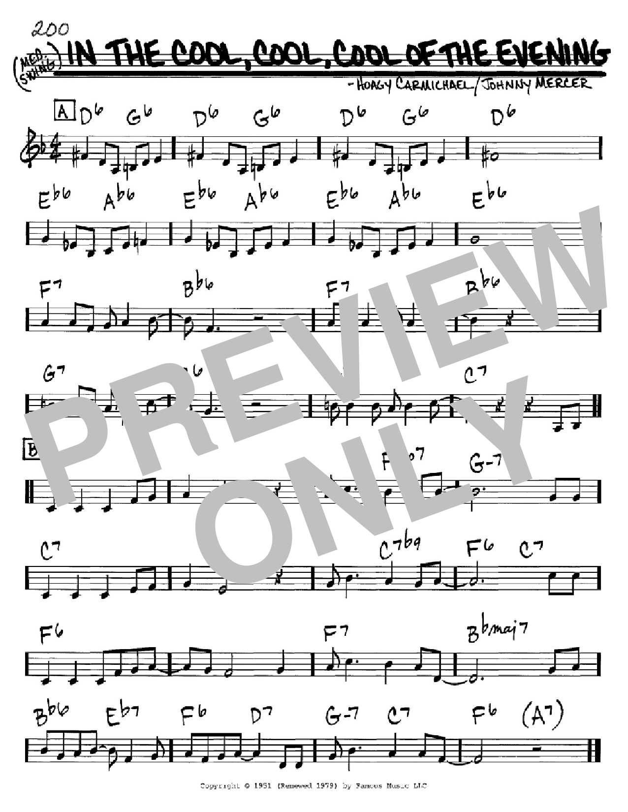 Download Hoagy Carmichael In The Cool, Cool, Cool Of The Evening Sheet Music