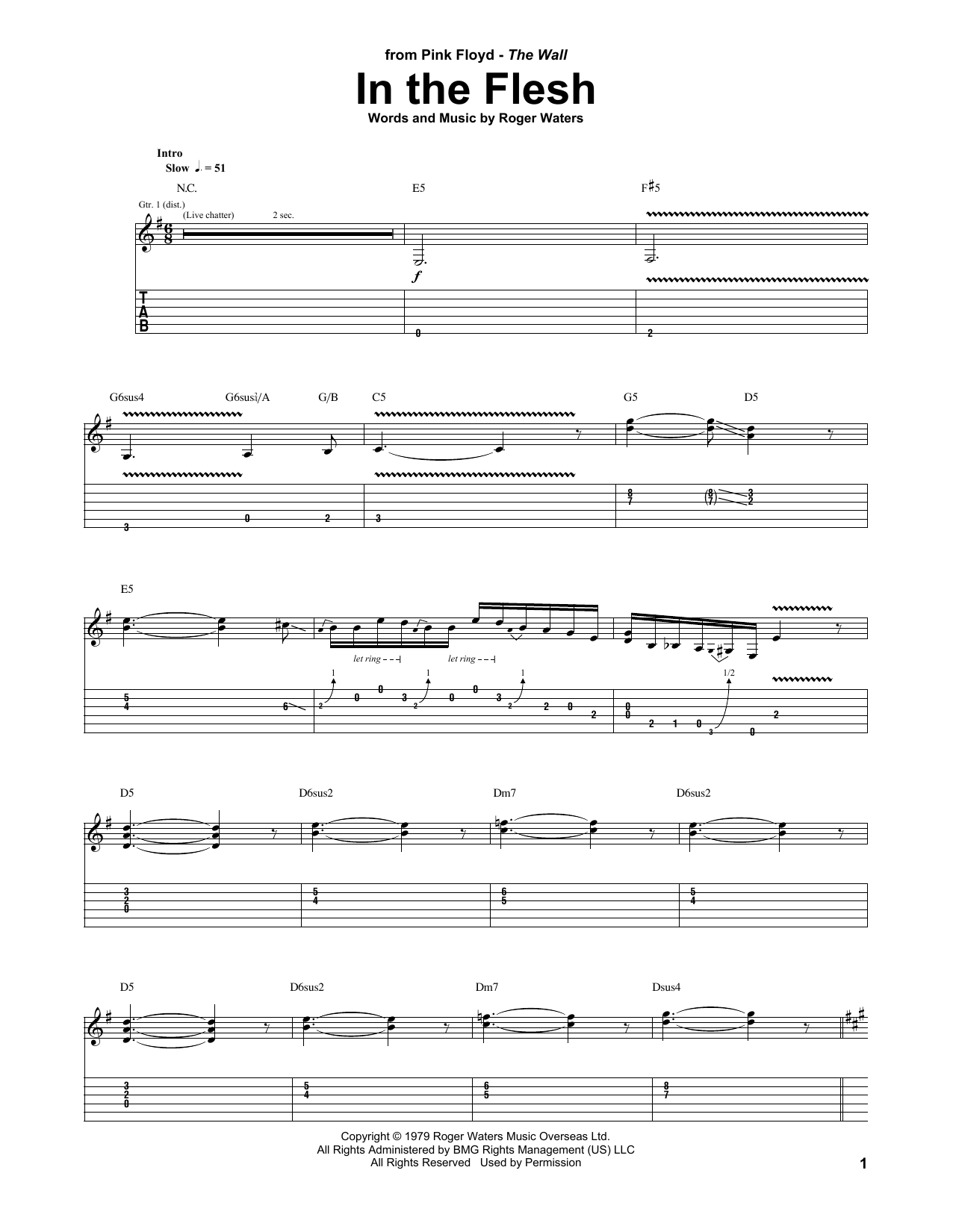 Download Pink Floyd In The Flesh Sheet Music