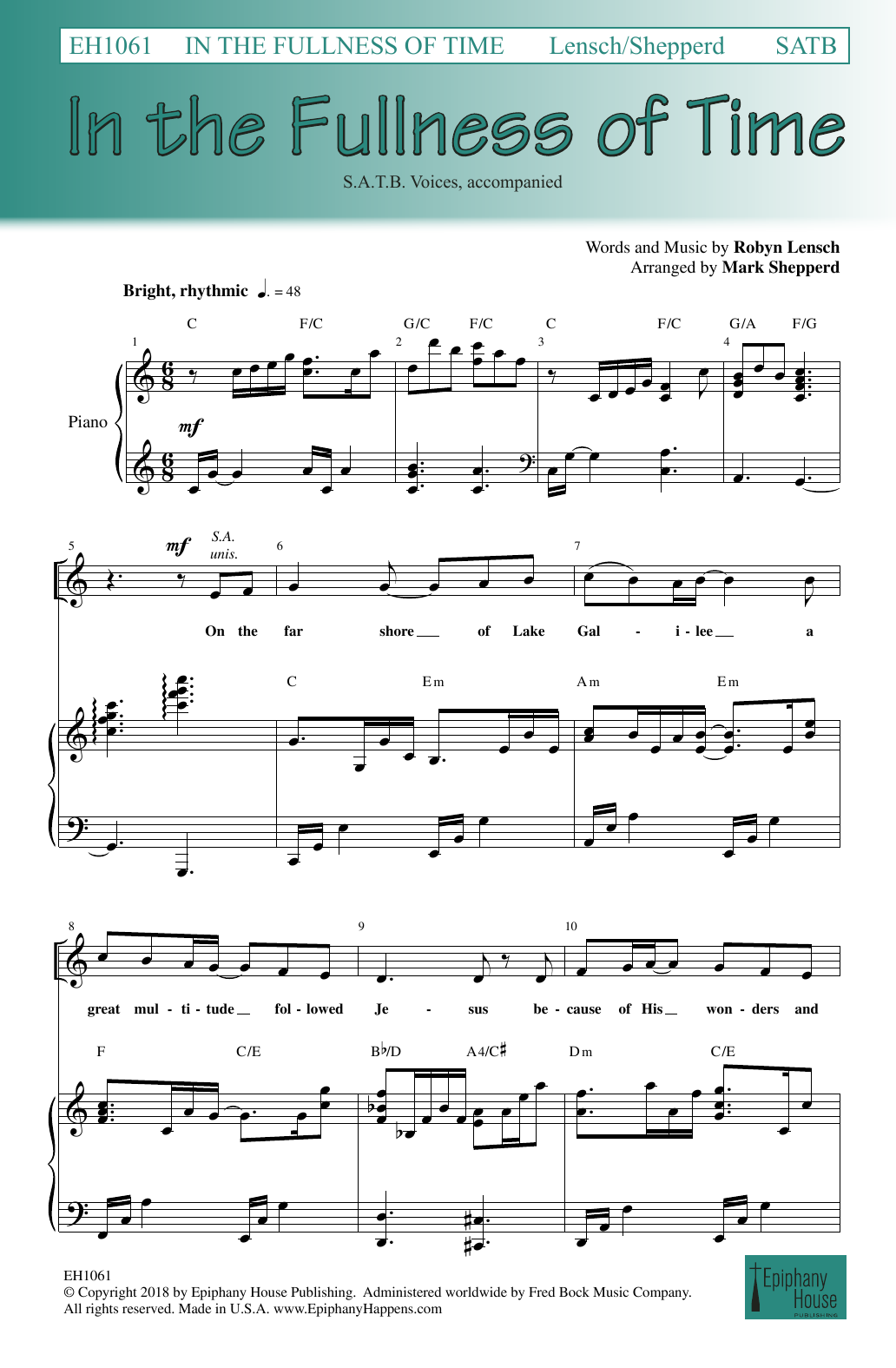 Download Robyn Lensch In The Fullness Of Time (arr. Mark Shep Sheet Music
