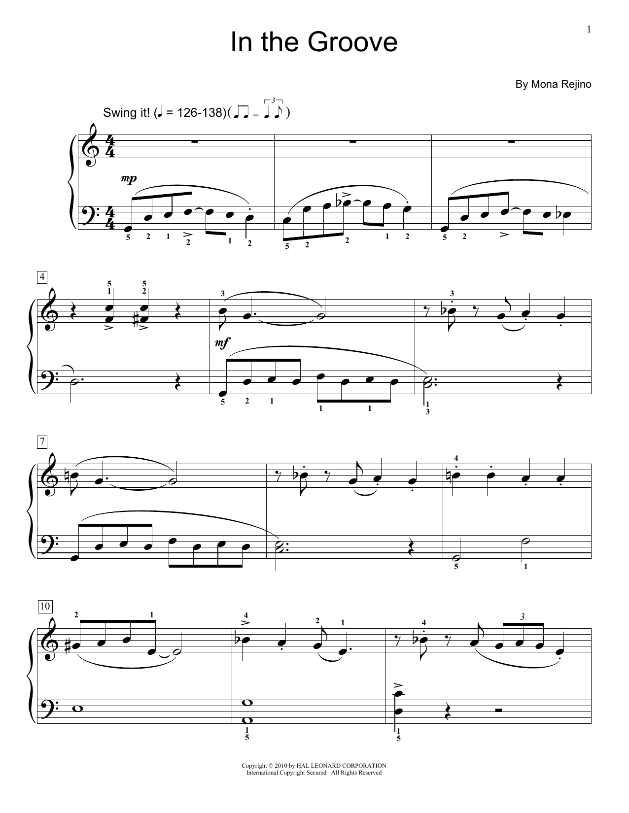 Download Mona Rejino In The Groove Sheet Music