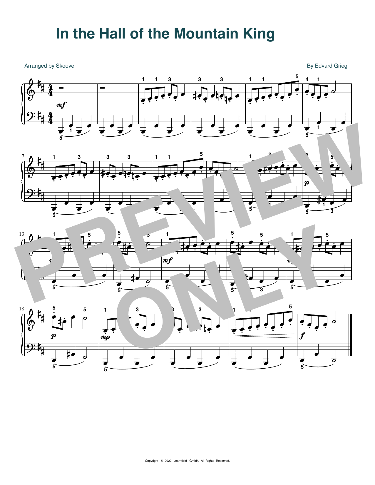 Download Edvard Grieg In the Hall of the Mountain King (arr. Sheet Music