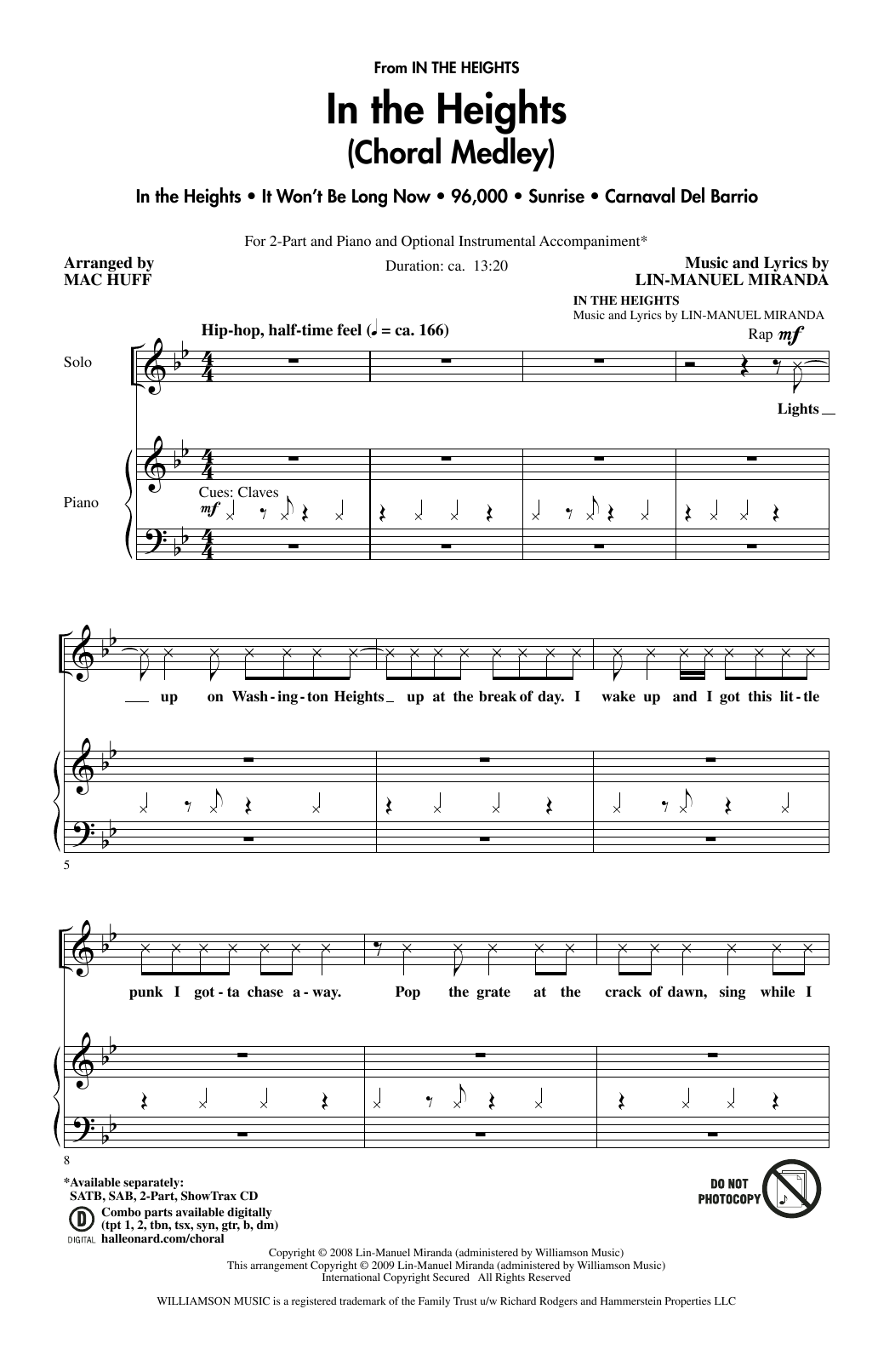 Download Lin-Manuel Miranda In The Heights (Choral Medley) (arr. Ma Sheet Music