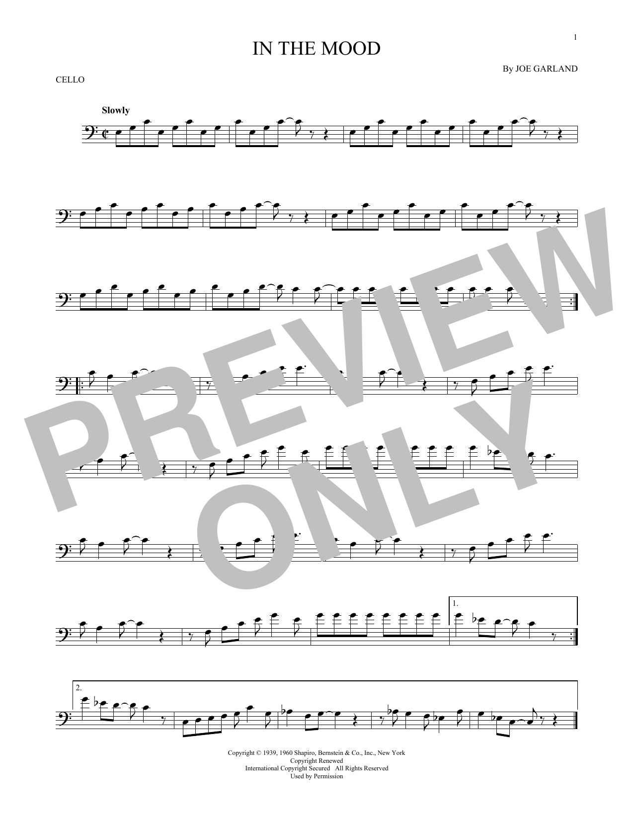 Download Glenn Miller & His Orchestra In The Mood Sheet Music