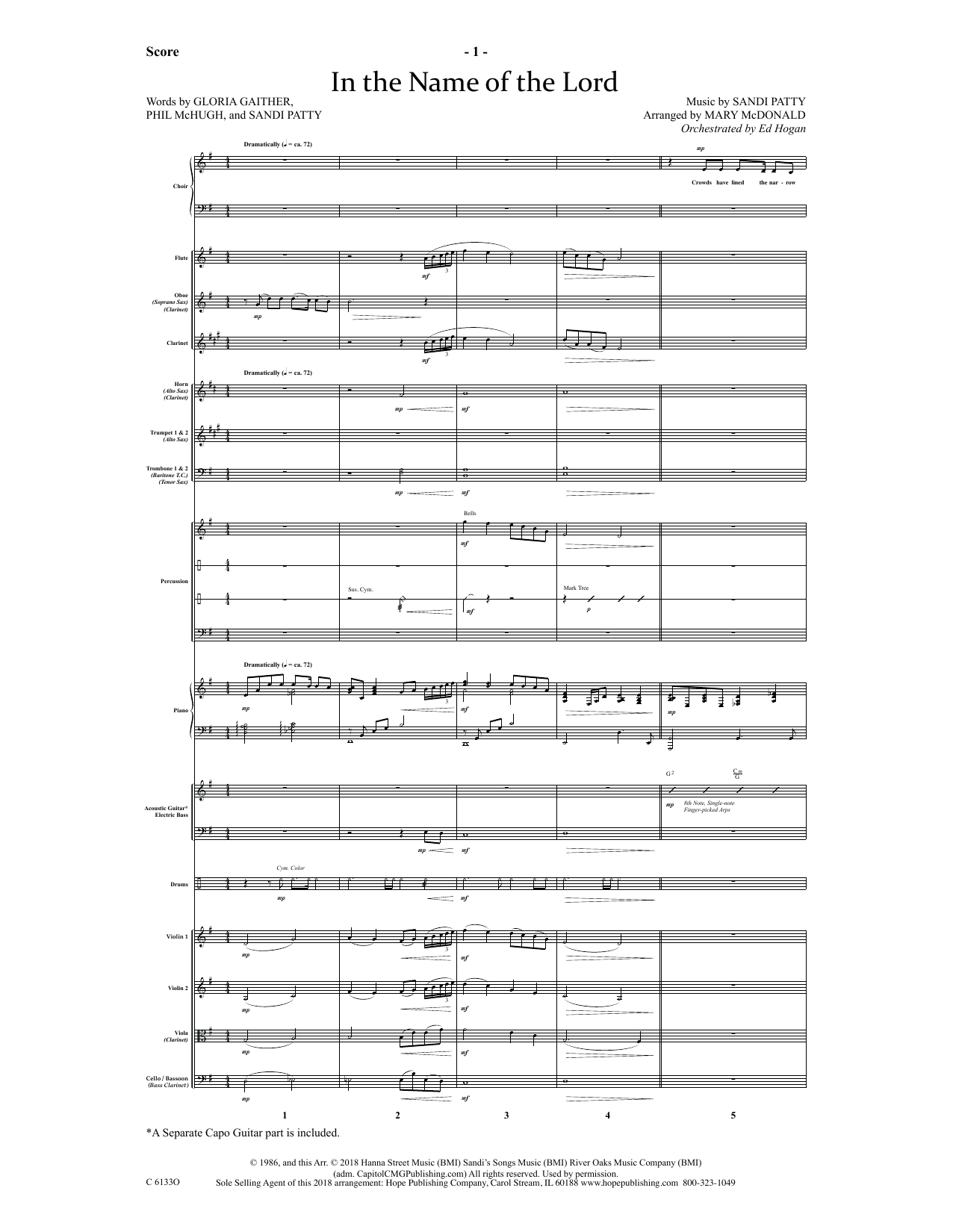 Download Ed Hogan In The Name Of The Lord - Full Score Sheet Music
