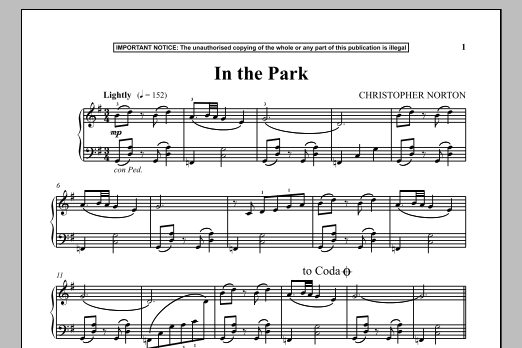 Download Christopher Norton In The Park Sheet Music