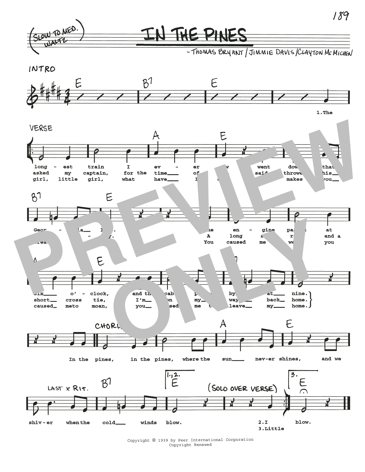 Download Clayton McMichen In The Pines Sheet Music