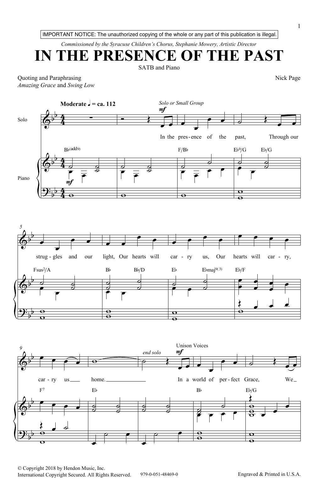 Download Nick Page In The Presence Of The Past Sheet Music