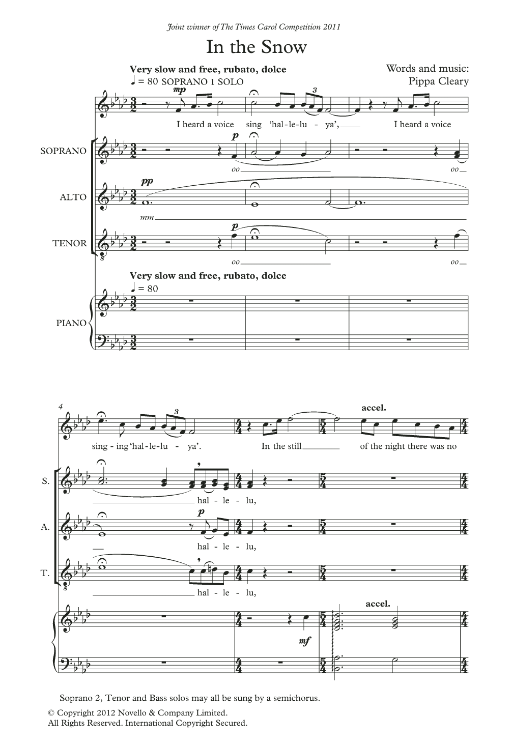 Download Pippa Cleary In The Snow Sheet Music