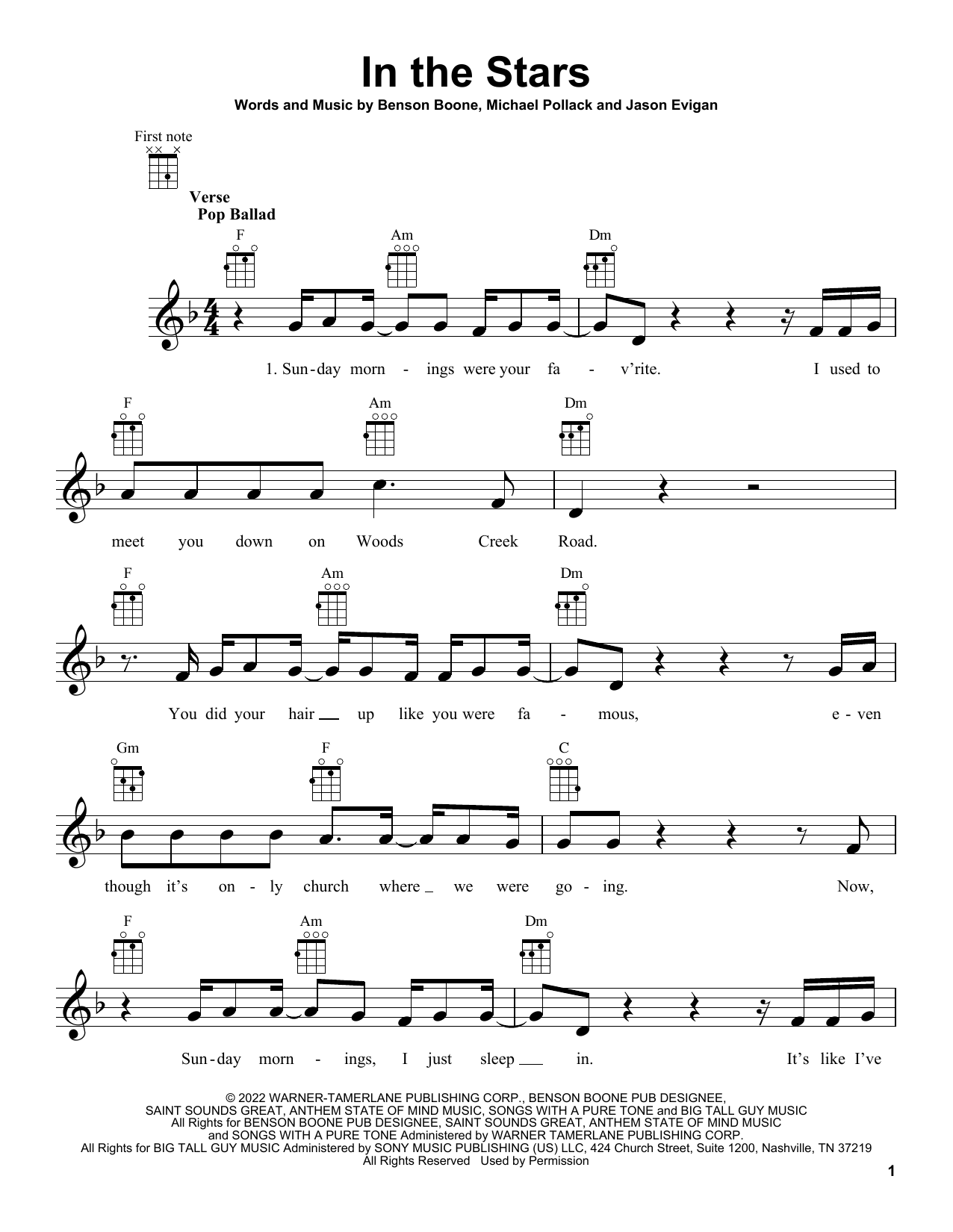 Download Benson Boone In The Stars Sheet Music