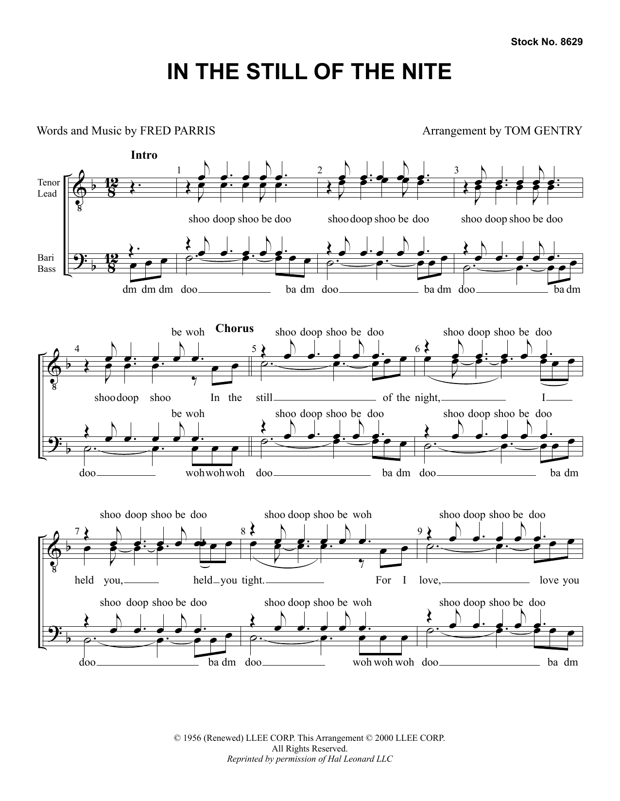 Download The Five Satins In the Still of the Nite (arr. Tom Gent Sheet Music