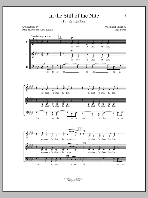 Download Deke Sharon In The Still Of The Nite (I'll Remember Sheet Music