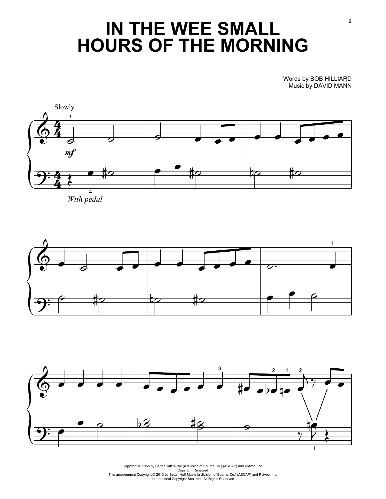 Download Frank Sinatra In The Wee Small Hours Of The Morning Sheet Music