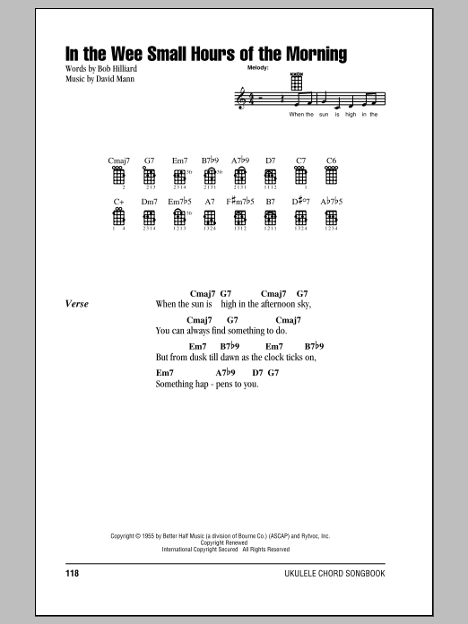 Download Frank Sinatra In The Wee Small Hours Of The Morning Sheet Music
