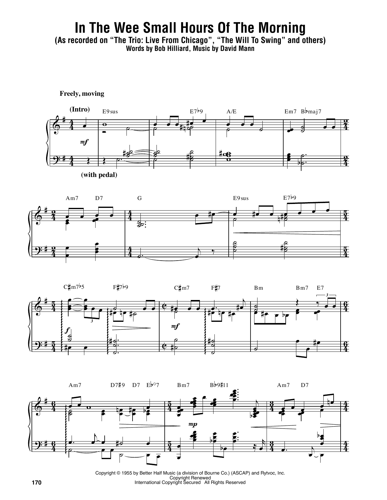 Download Oscar Peterson In The Wee Small Hours Of The Morning Sheet Music