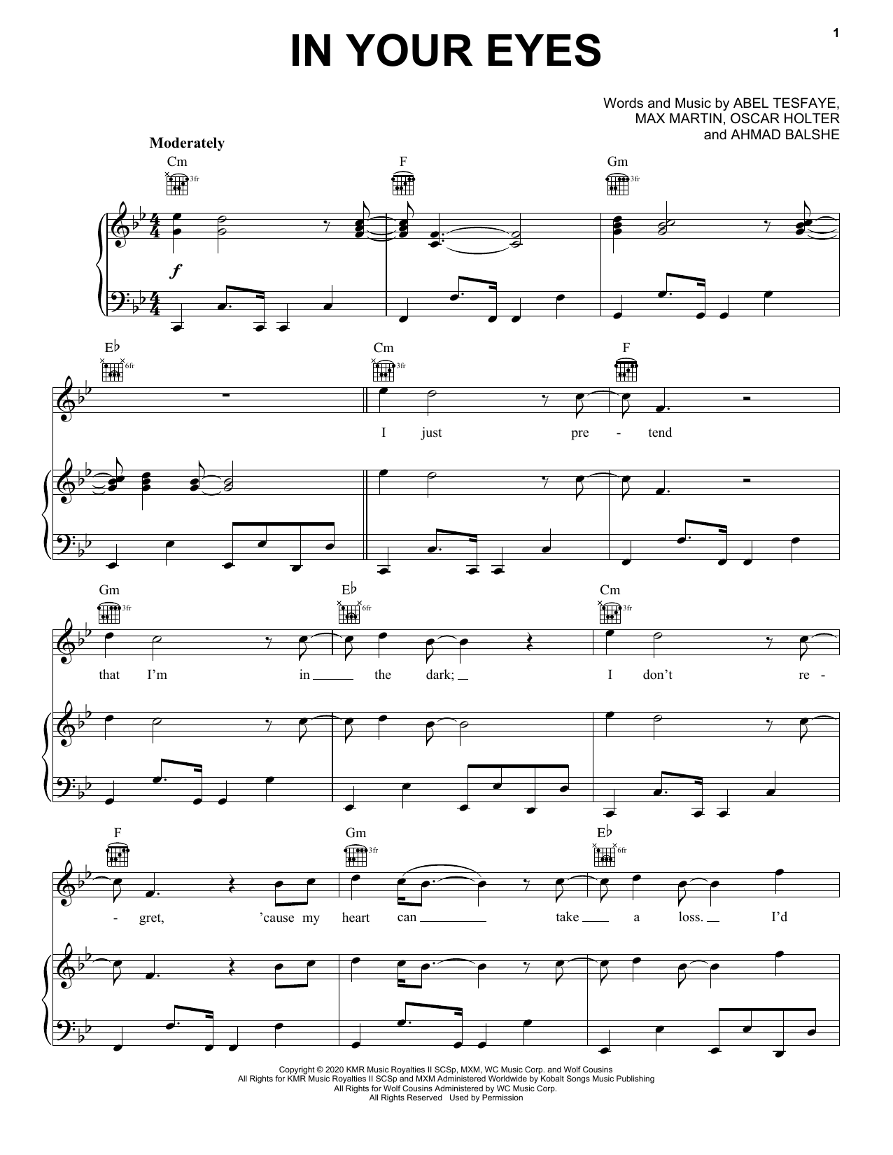 Download The Weeknd In Your Eyes Sheet Music