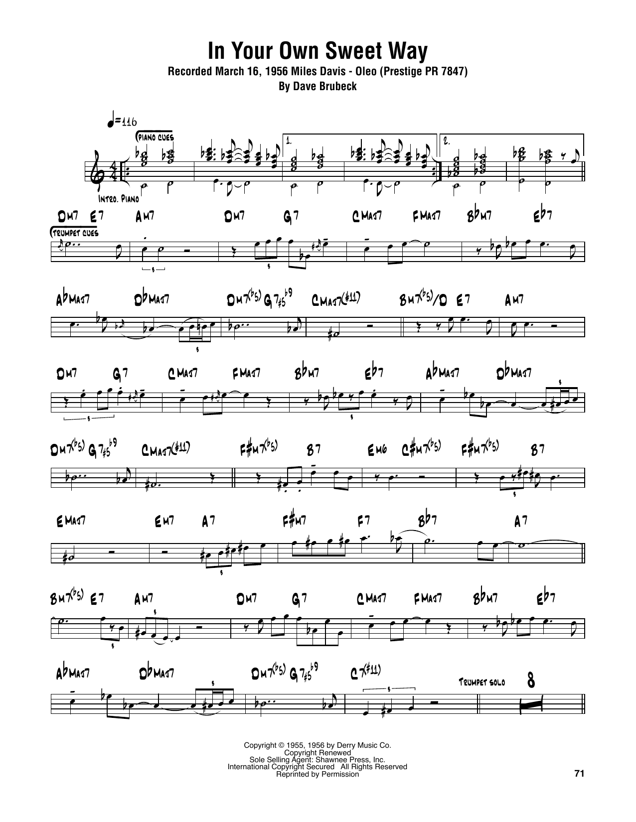 Download Sonny Rollins In Your Own Sweet Way Sheet Music