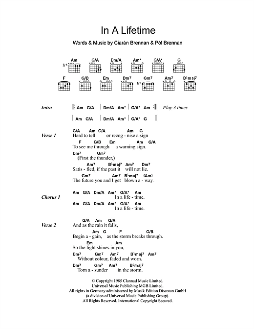 Download Clannad In A Lifetime Sheet Music