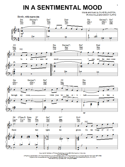 Download Duke Ellington In A Sentimental Mood Sheet Music