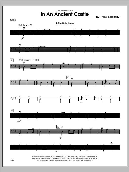 Download Halferty In An Ancient Castle - Cello Sheet Music