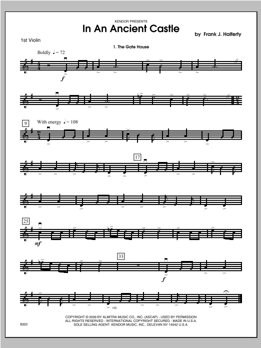 Download Halferty In An Ancient Castle - Violin 1 Sheet Music