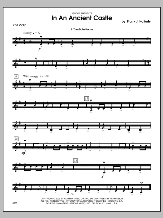 Download Halferty In An Ancient Castle - Violin 2 Sheet Music