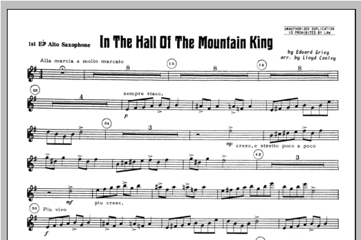 Download Lloyd Conley In the Hall of the Mountain King - Alto Sheet Music