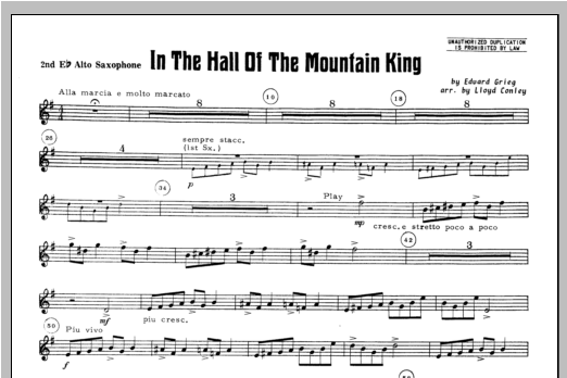Download Lloyd Conley In the Hall of the Mountain King - Alto Sheet Music