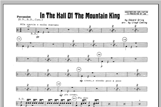 Download Lloyd Conley In the Hall of the Mountain King - Aux Sheet Music