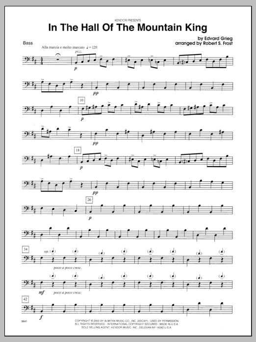 Download Frost In the Hall of the Mountain King - Bass Sheet Music