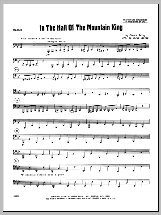 Download Lloyd Conley In the Hall of the Mountain King - Bass Sheet Music