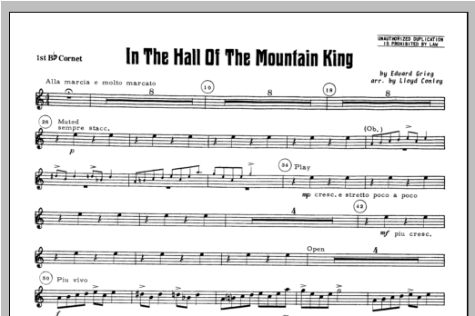 Download Lloyd Conley In the Hall of the Mountain King - Bb C Sheet Music