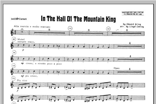 Download Lloyd Conley In the Hall of the Mountain King - Bb C Sheet Music