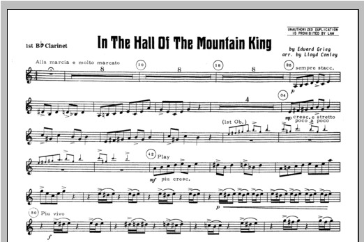Download Lloyd Conley In the Hall of the Mountain King - Clar Sheet Music